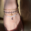 Moon Pendant Pearl Bracelet