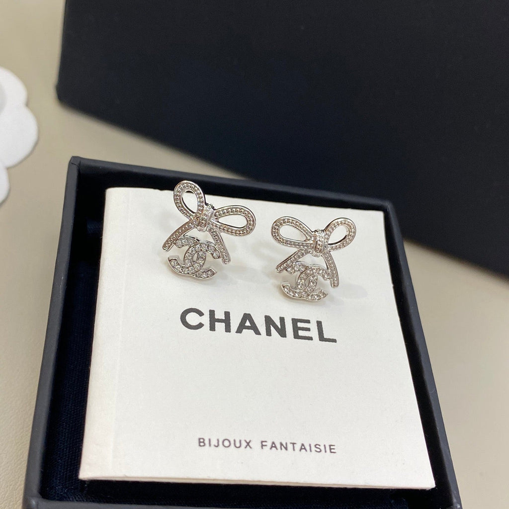 Chanel Bowknot Diamond Earrings