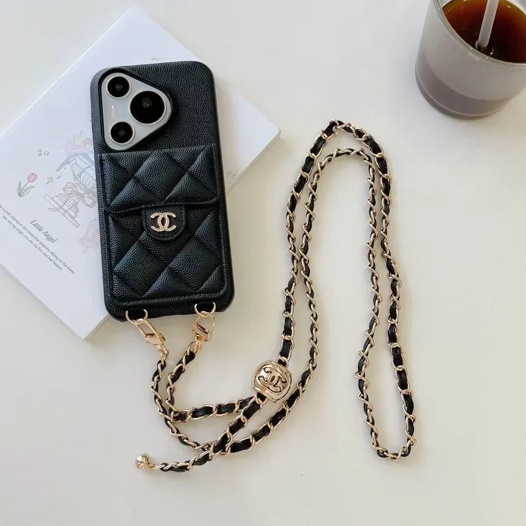 Chanel Leather Phone Case with Chain