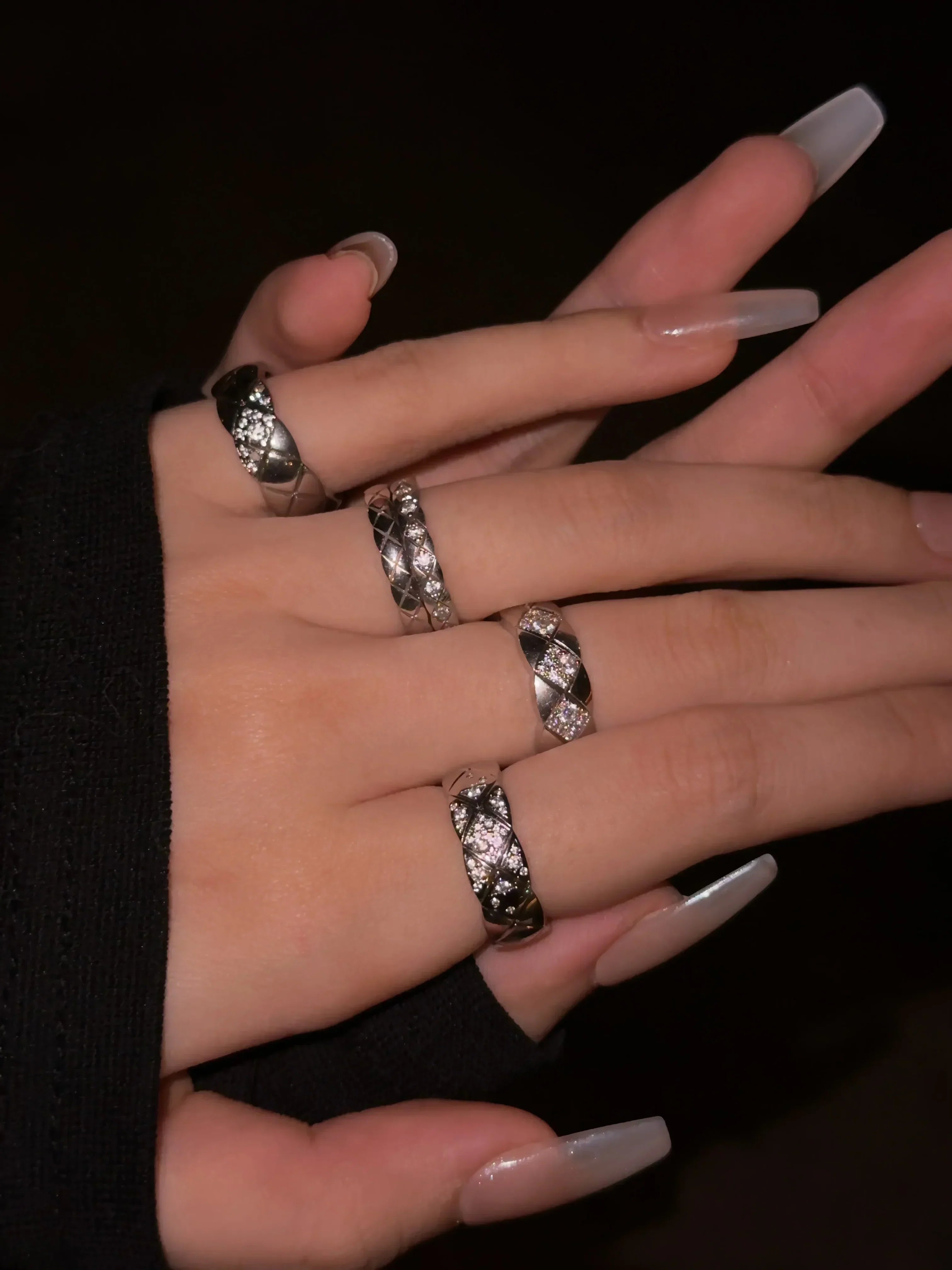 Chanel Coco Crush Ring Quilted Motif Diamonds