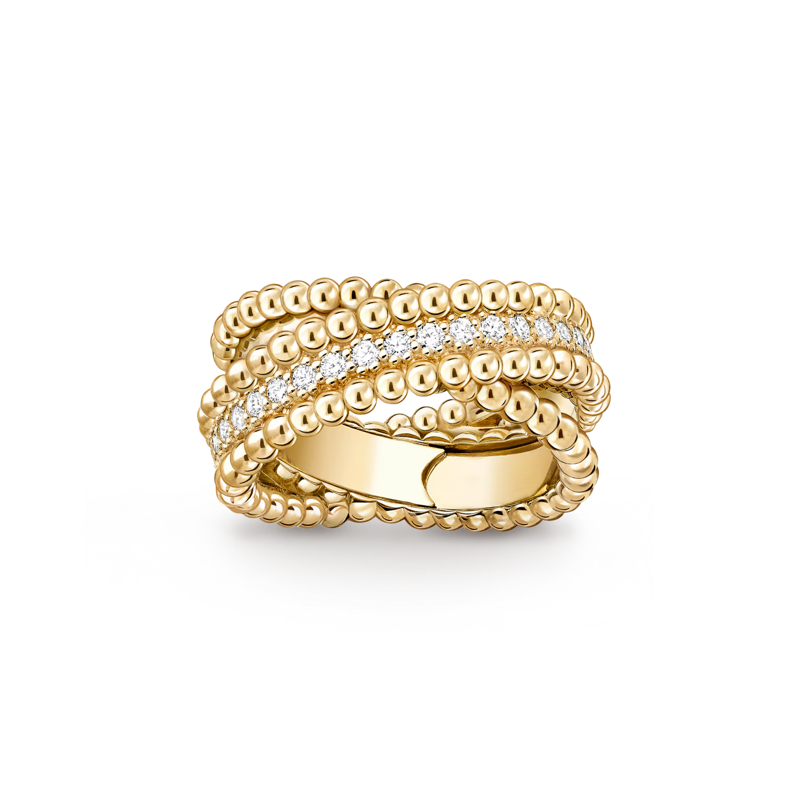 VCA Perlée diamonds duo ring